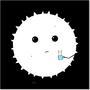 White Blood Cell Drinking Coffee Posters and Art